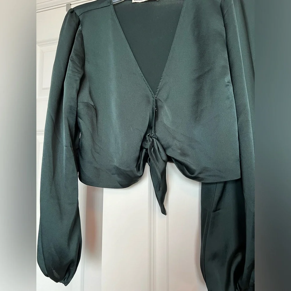 Abercrombie & Fitch Deep Green Satin Skirt Set